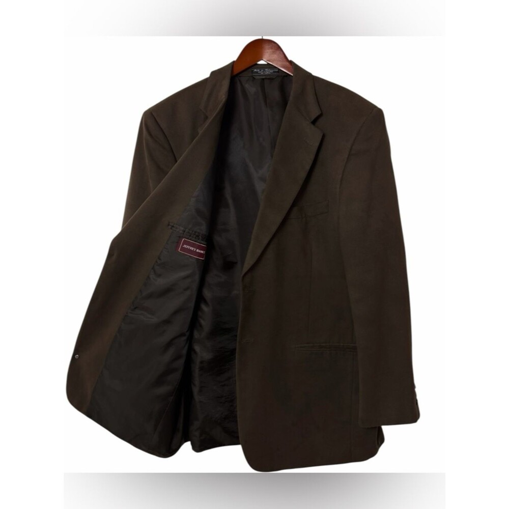 Jeffrey Banks Mens 46L Long Brown Supra Suede Blazer 2-Button Sport Coat Jacket